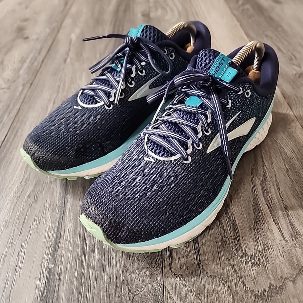 Brooks Ghost 11,Womens Running Shoes, Navy/Grey/Blue, Womens 9 Wide B - Picture 5 of 8